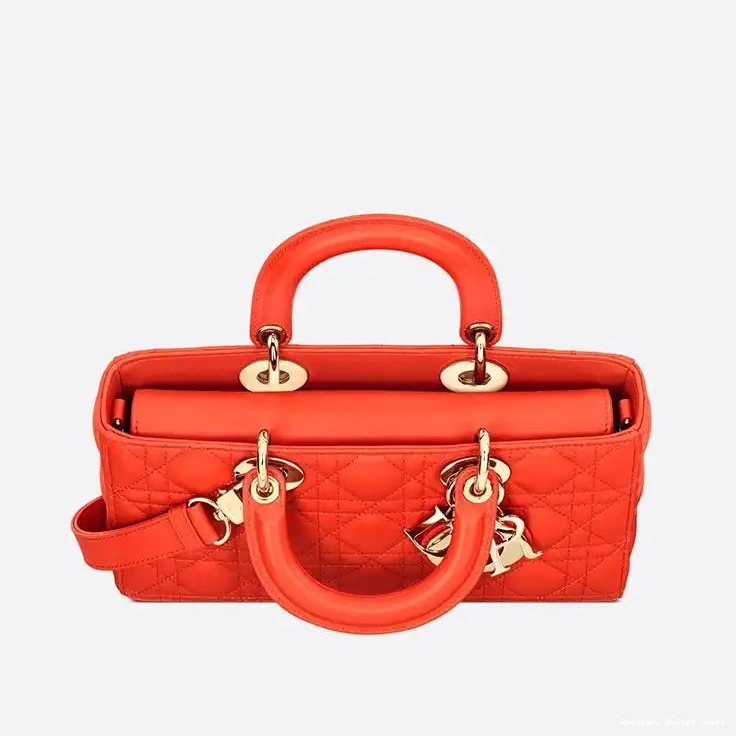 Cheap Orange Lambskin Cannage D-Joy Bag Medium Lady 0406 Hot Sale